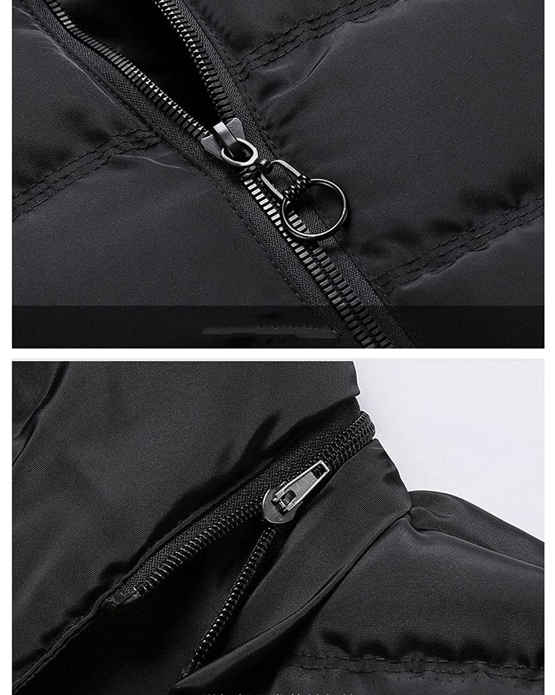 DAIHAN Hombres Otoño e Invierno Chaleco Acolchado Chaleco Sin Mangas Abrigos con Capucha Pluma Acolchado Chalecos Exteriores Gilet Cálido Chaqueta Abrigo de Plumas Parka