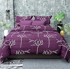 Dworth 250 TC Pure Cotton Floral Pattern | Queen Size Double Bedsheet | Premium Color Full Size Bedsheet (90