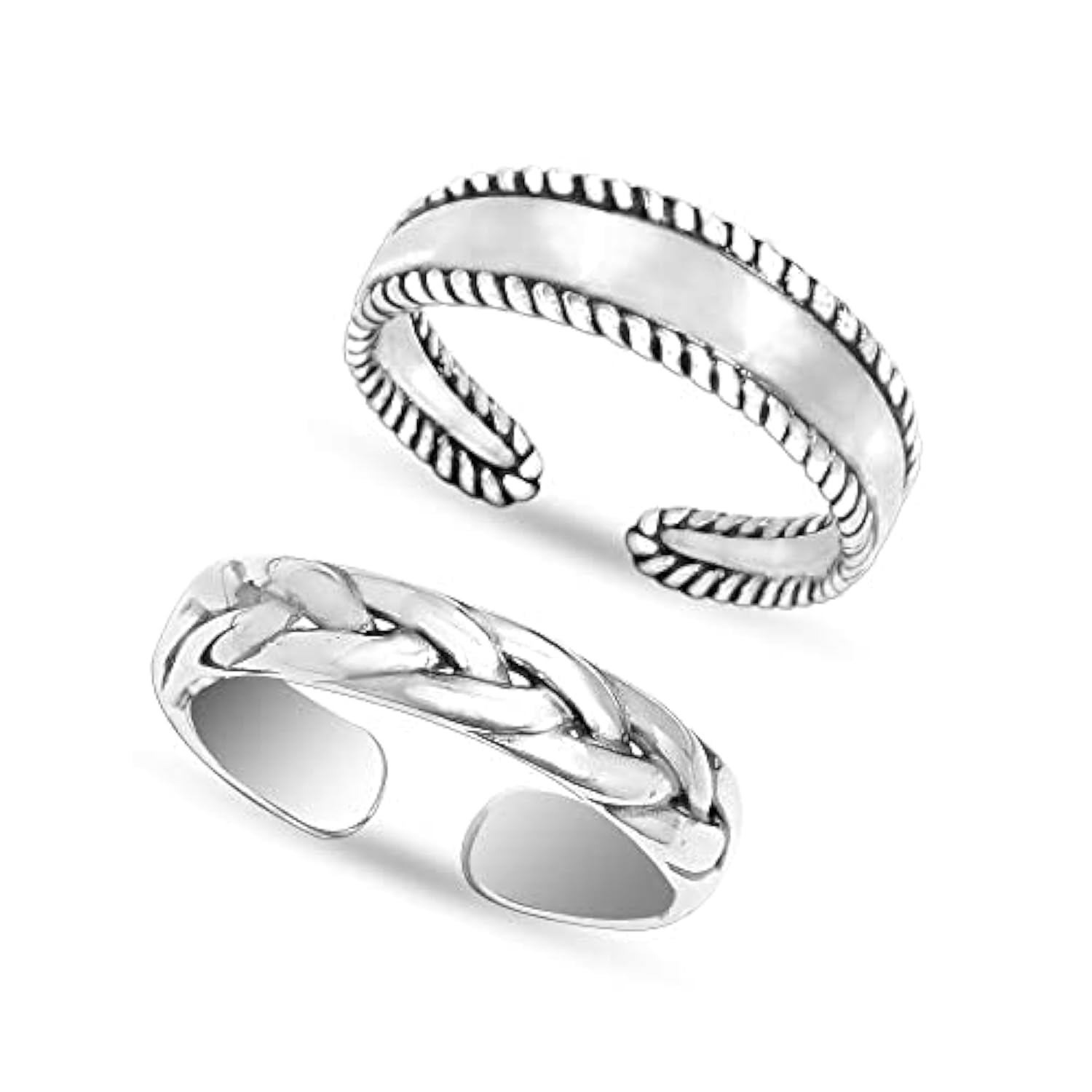 LeCalla 925 Sterling Silber Minimalistische Zehenringe Set Leichte Einfache Antike Offene Verstellbare Zehenringe für Frauen