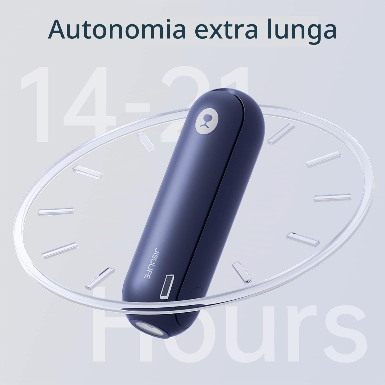 JISULIFE Ventilatore Portatile, Mini 3 In 1 con Batteria Ricaricabile, Ventilatore Tascabile Personale per Viaggi, Rsterni, Power Bank USB, Torcia Elettrica, Regali Ideali Essenziali - Blu