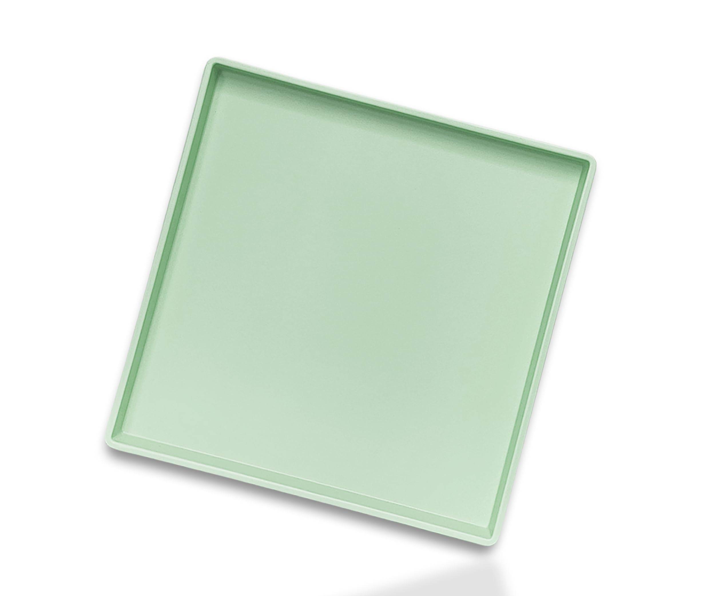 Plateau carré en plastique vert vide-poche de rangement pour coiffeuse