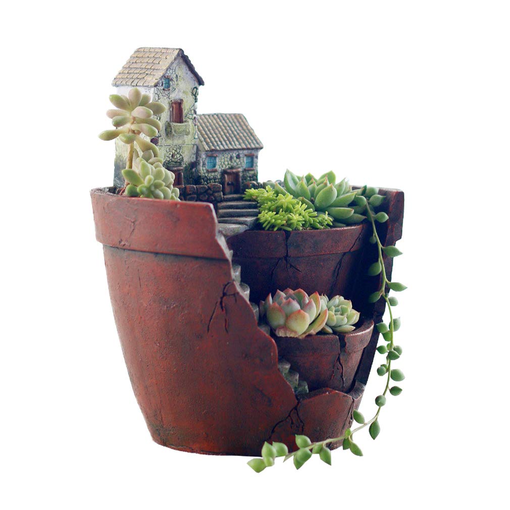 Vaso da fiori per piante da giardino delle fate, per interni ed esterni, per piante grasse e cactus