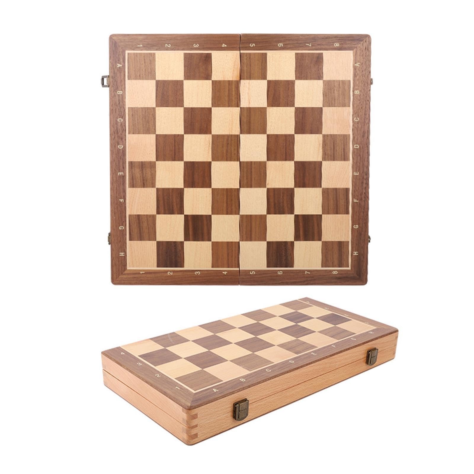 Set di scacchi in legno pieghevoli magnetici, legno completo