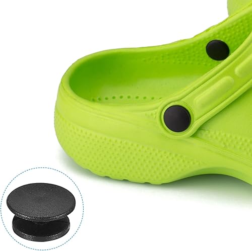 Miniatura 5 de PATIKIL Encanto de botón de plástico, hebilla de botón, accesorios de espalda pulsera zapato encanto decoración para adornos, Negro -