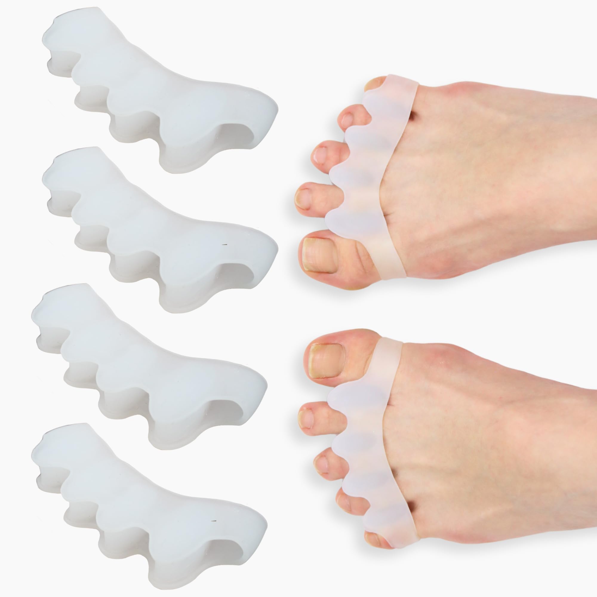 NIUMERIC® 2 pares Separador Dedos Pie de Silicona 0% BPA | Separadores de Dedos de los Pies para relajarte, hacer ejercicio, etc.