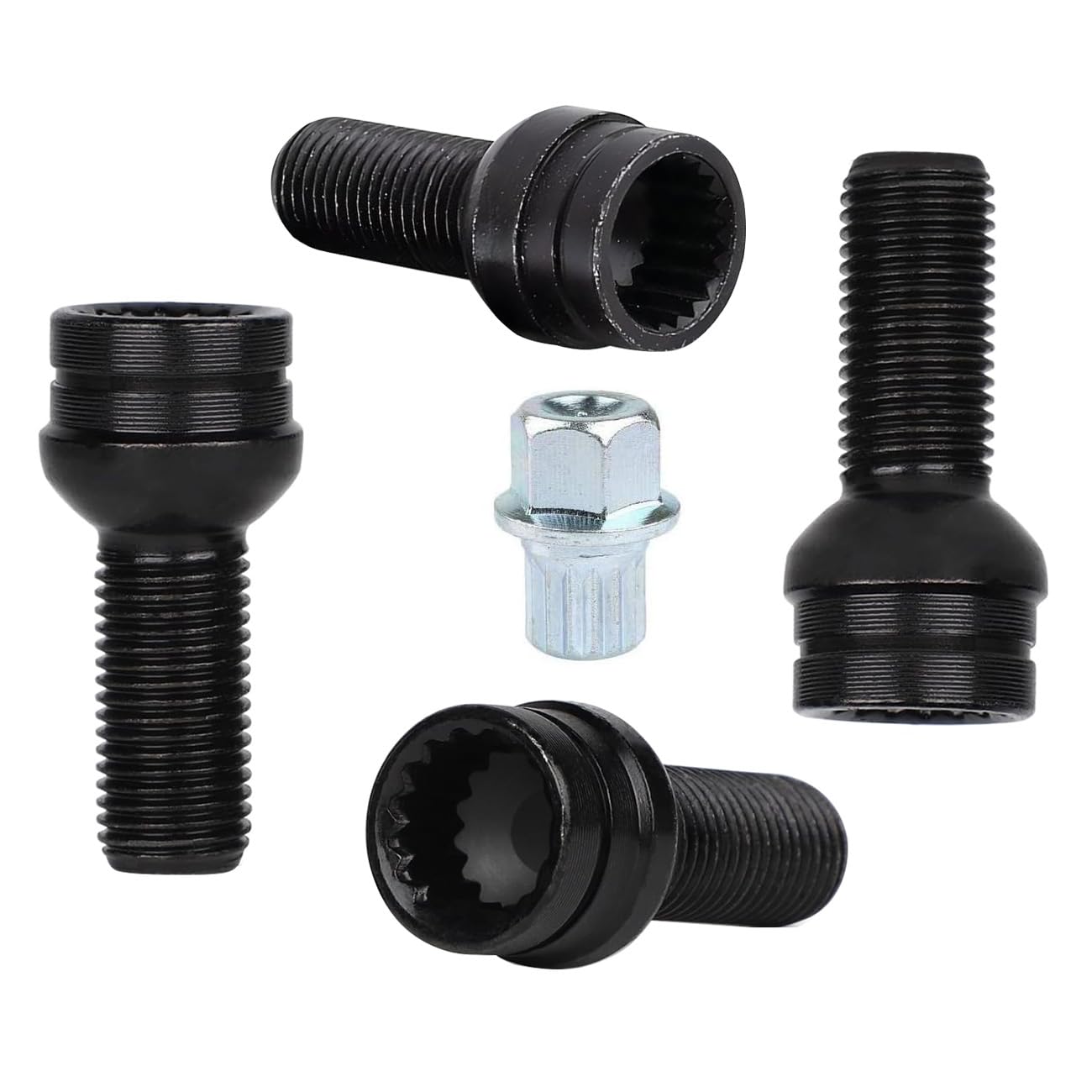 1 Jeu De Roues Antivol En Acier M14 X 1.5mm, Vis, Boulon, Clé De