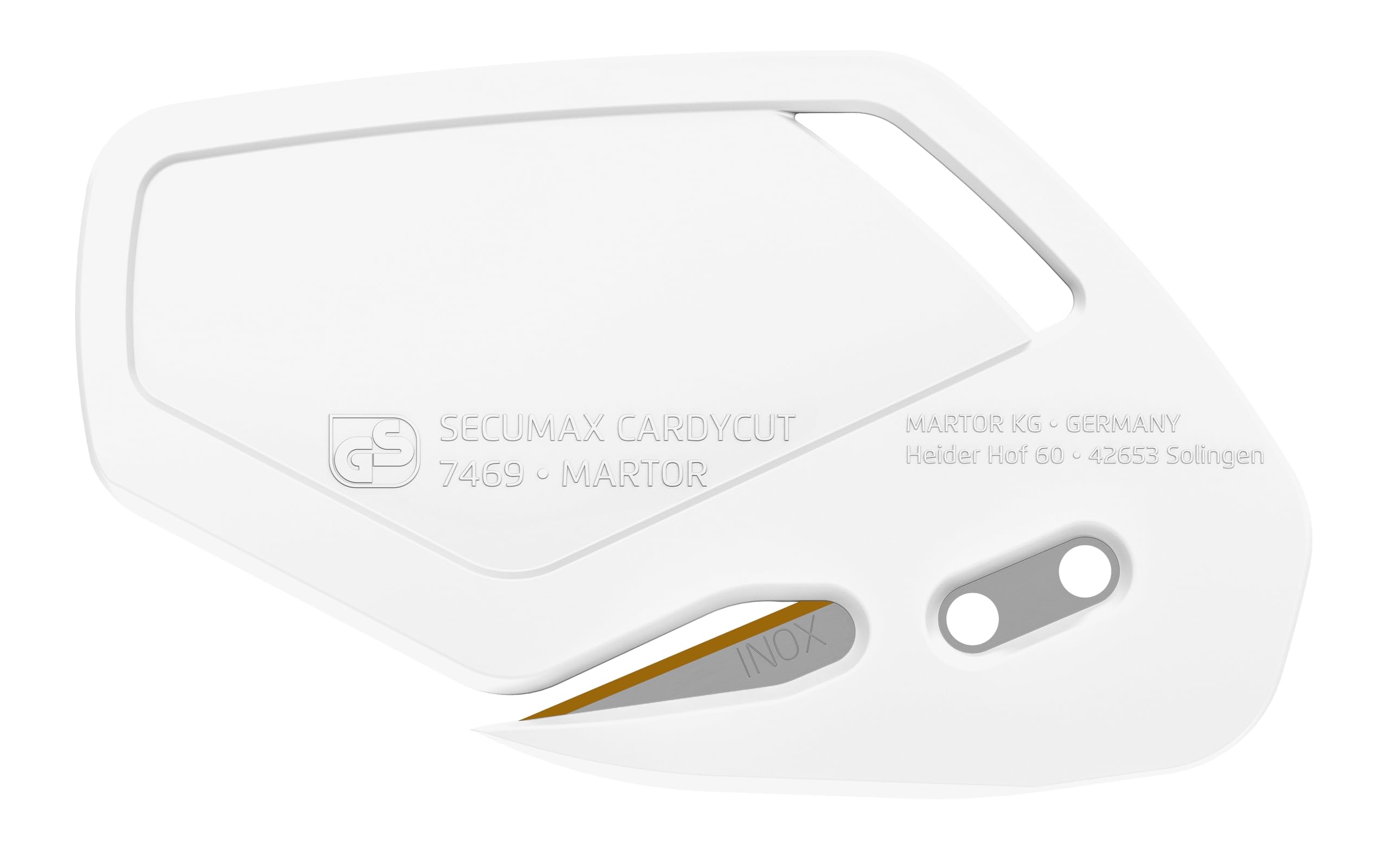 MARTOR 100x SECUMAX CARDYCUT Cuchillo Seguridad, TiN, Hoja Oculta, Ancho | Cuchillo seguridad desechable, hoja TiN, inox, punta, para film, cinta adhesiva, producción & logística. No. 746922.16