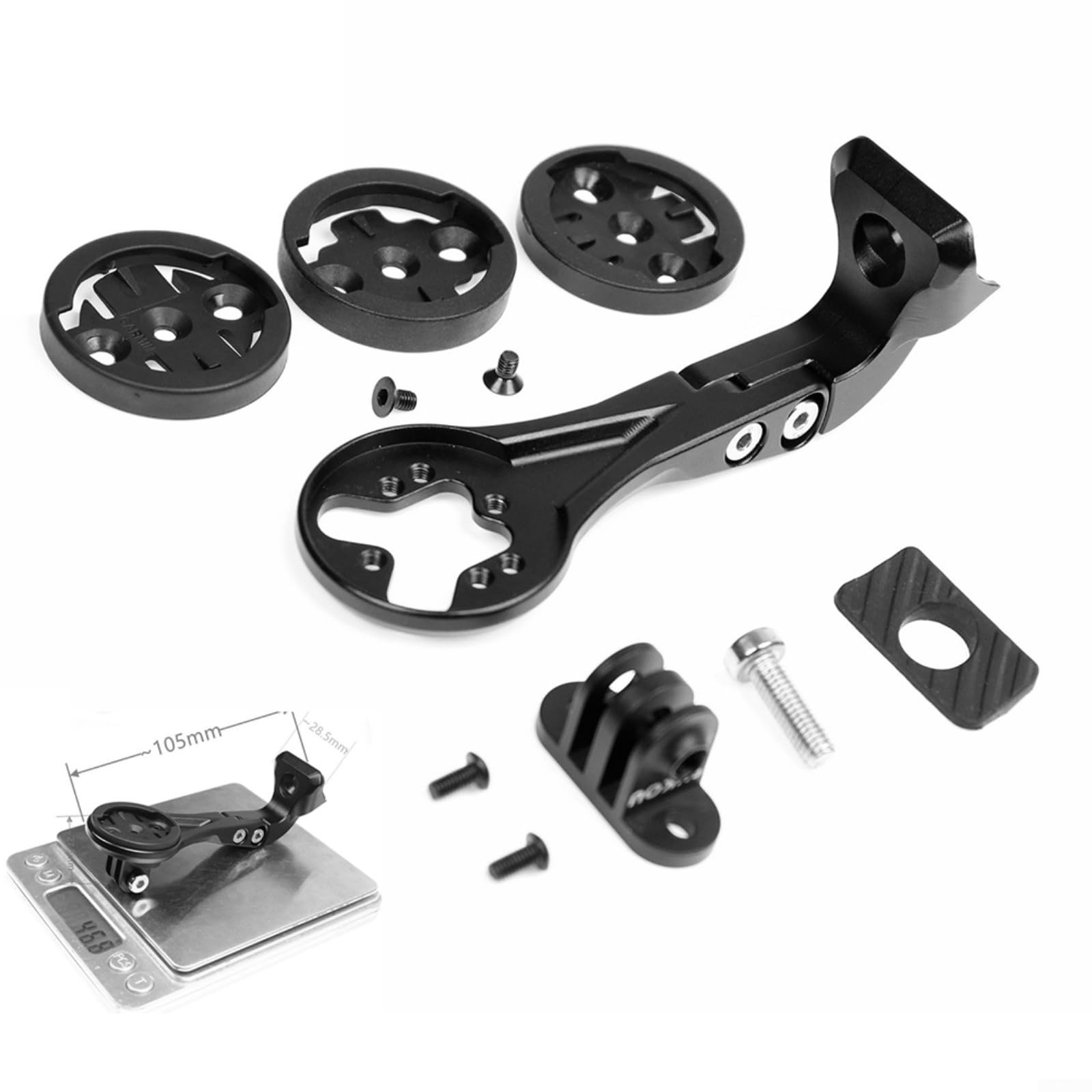 Supporto per computer da bicicletta, per Garmin per Trek Madone SLR7/9, Wahoo e Bryton, accessorio da ciclismo compatibile con fotocamera sportiva (lungo)