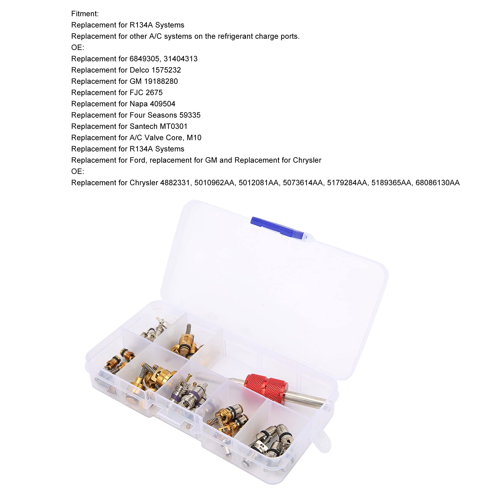 BIHYNGAIR 52PCS Car Air Conditioner Valve Core Accessories