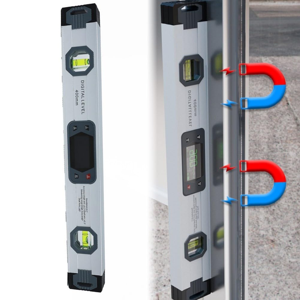 Livella digitale 400 mm base magnetica angolo Finder con display LCD – Inclinometro elettronico per la lavorazione del legno edilizia