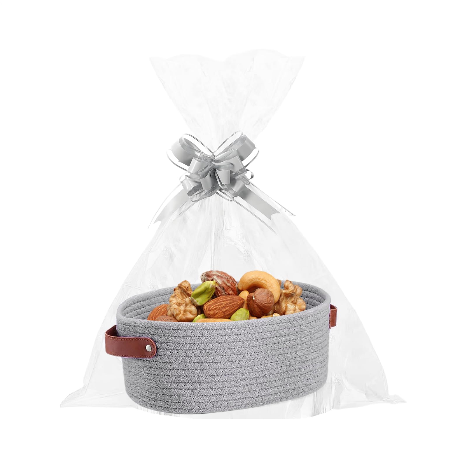 Panier de rangement en corde de coton, accessoire de bureau chic