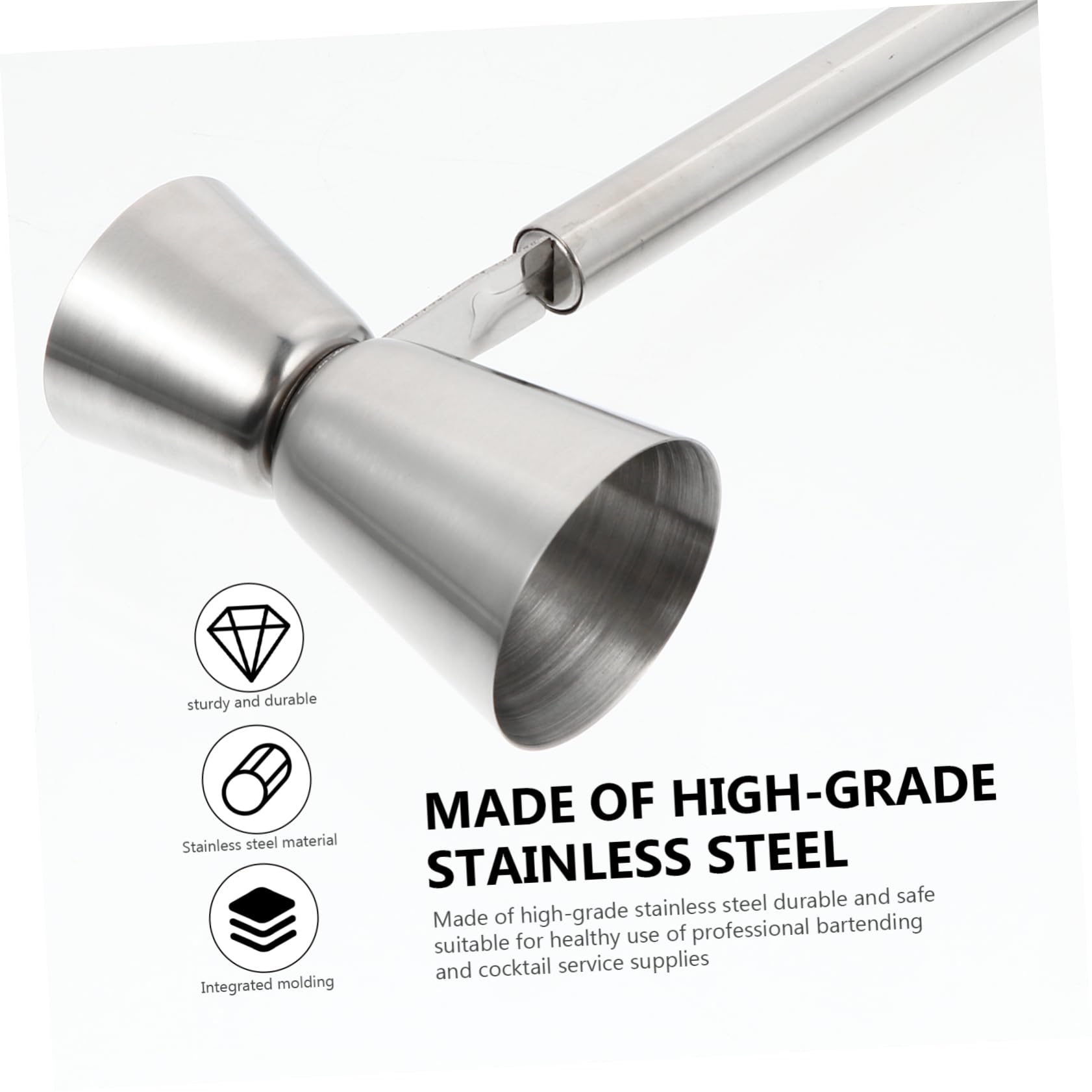 STOBAZA Sturdy Elegant Stainless Steel Jigger Double-headed Measure Cup for Bartending
