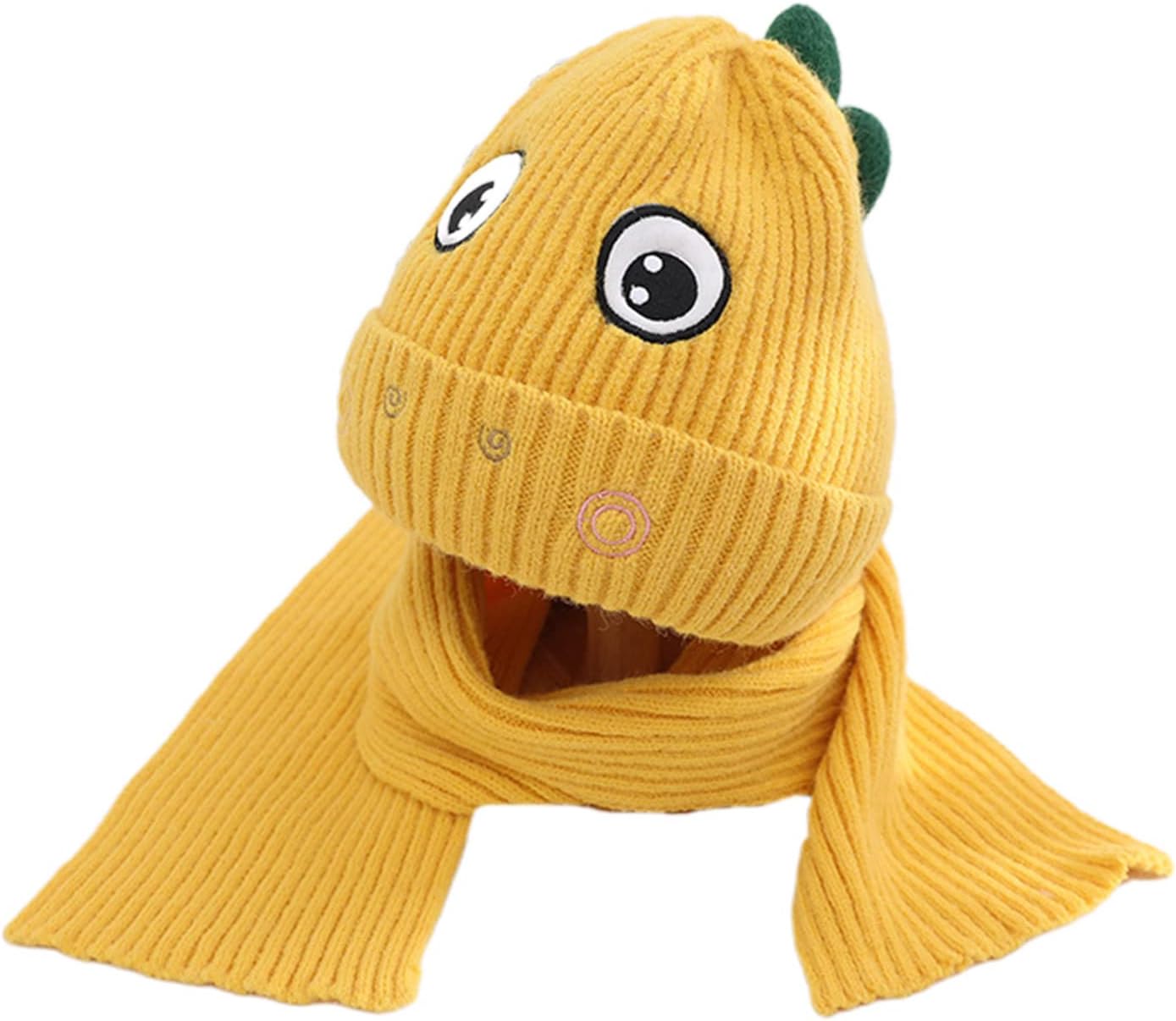 Scarf,Winter Hats and Scarf Set for Girls Slouchy Cartoon Dinosaur Knitted Cap Vintage Cycling Driving Winter Scarf