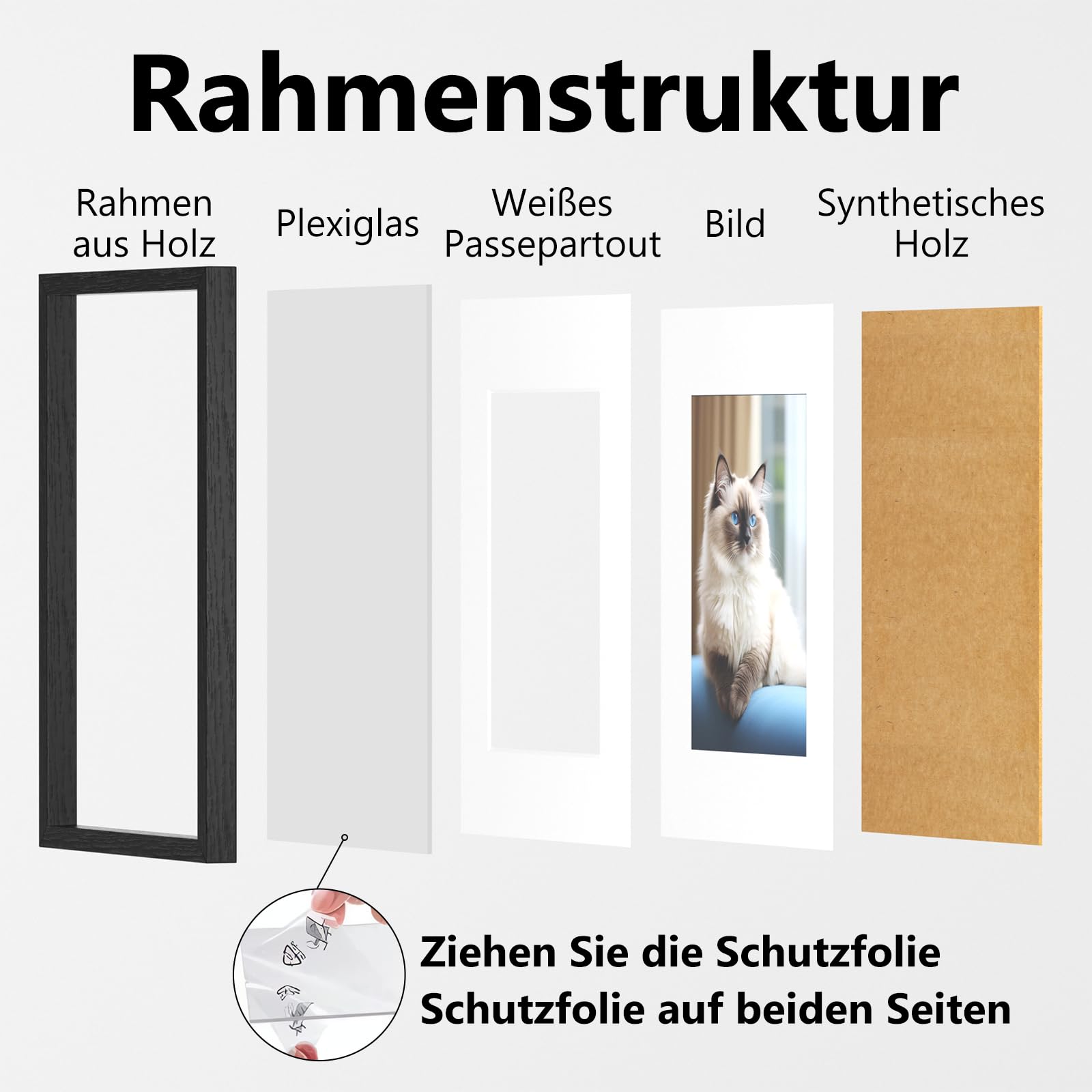RUN HELIX 3 Pack Bilderrahmen 50x70, 50x70cm Bilderrahmen Weiß, Fotorahmen zum Aufhängen mit Poster, Posterrahmen Benutzt für Wohnzimmer, Schlafzimmer, Arbeitszimmer