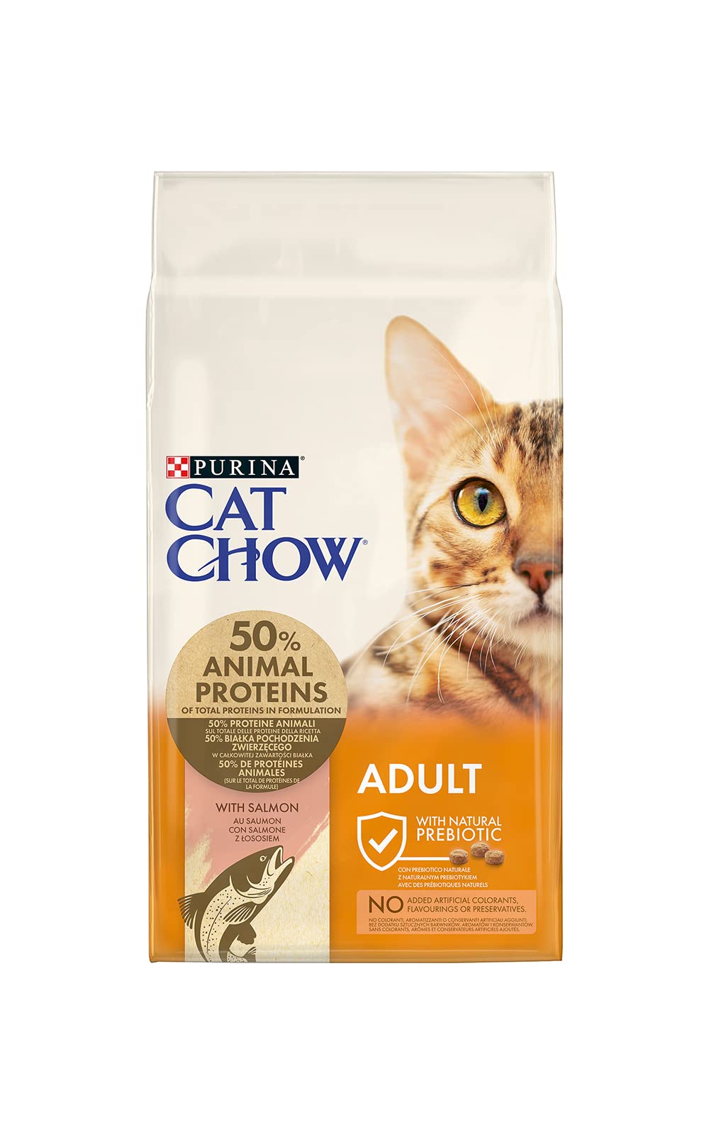 Purina Cat Chow Pienso para Gato Adulto con Salmón y Atún, saco de 15kg