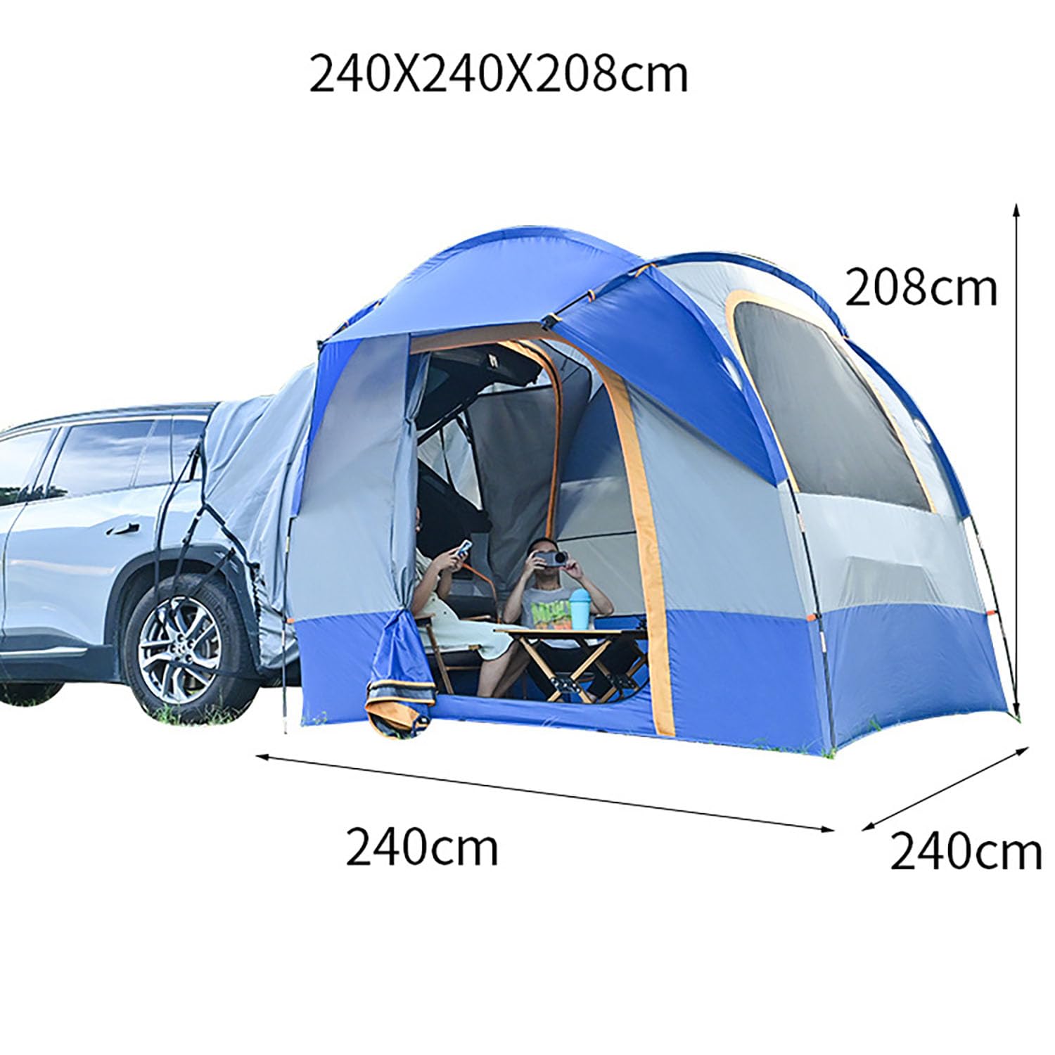 Tenda da campeggio per esterni, a doppio strato, pieghevole, impermeabile, per tettuccio auto, perfetta per avventure fuoristrada