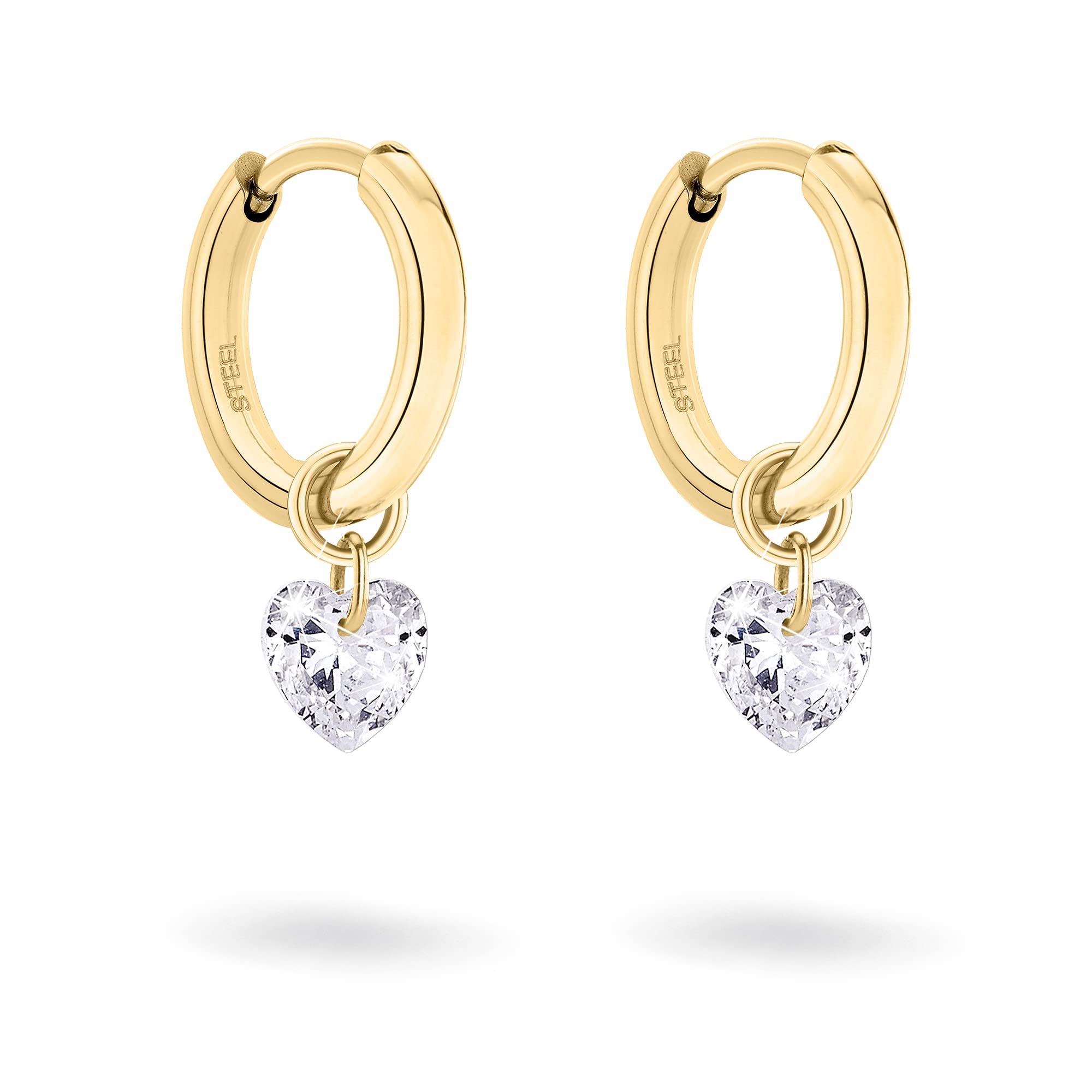 Tamaris TJ-0366-E-16 Creole Earrings, 1,6, Stainless Steel, Cubic Zirconia