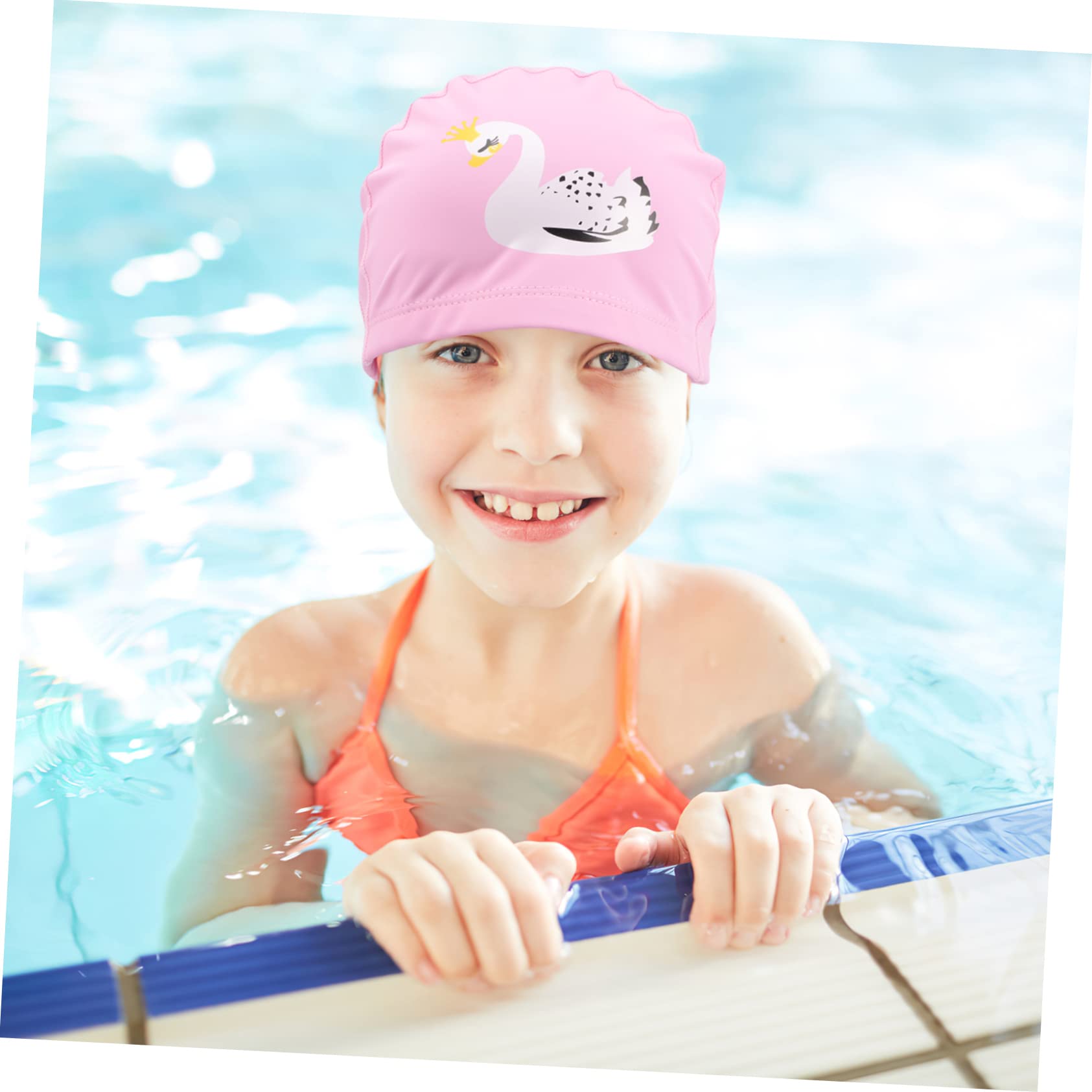 BESPORTBLE Gorro de baño para niños Sombrero de baño para niños Gorra de baño Gorro Natacion niño Tapones Natacion Gorro de natación con protección para los oídos Rosa