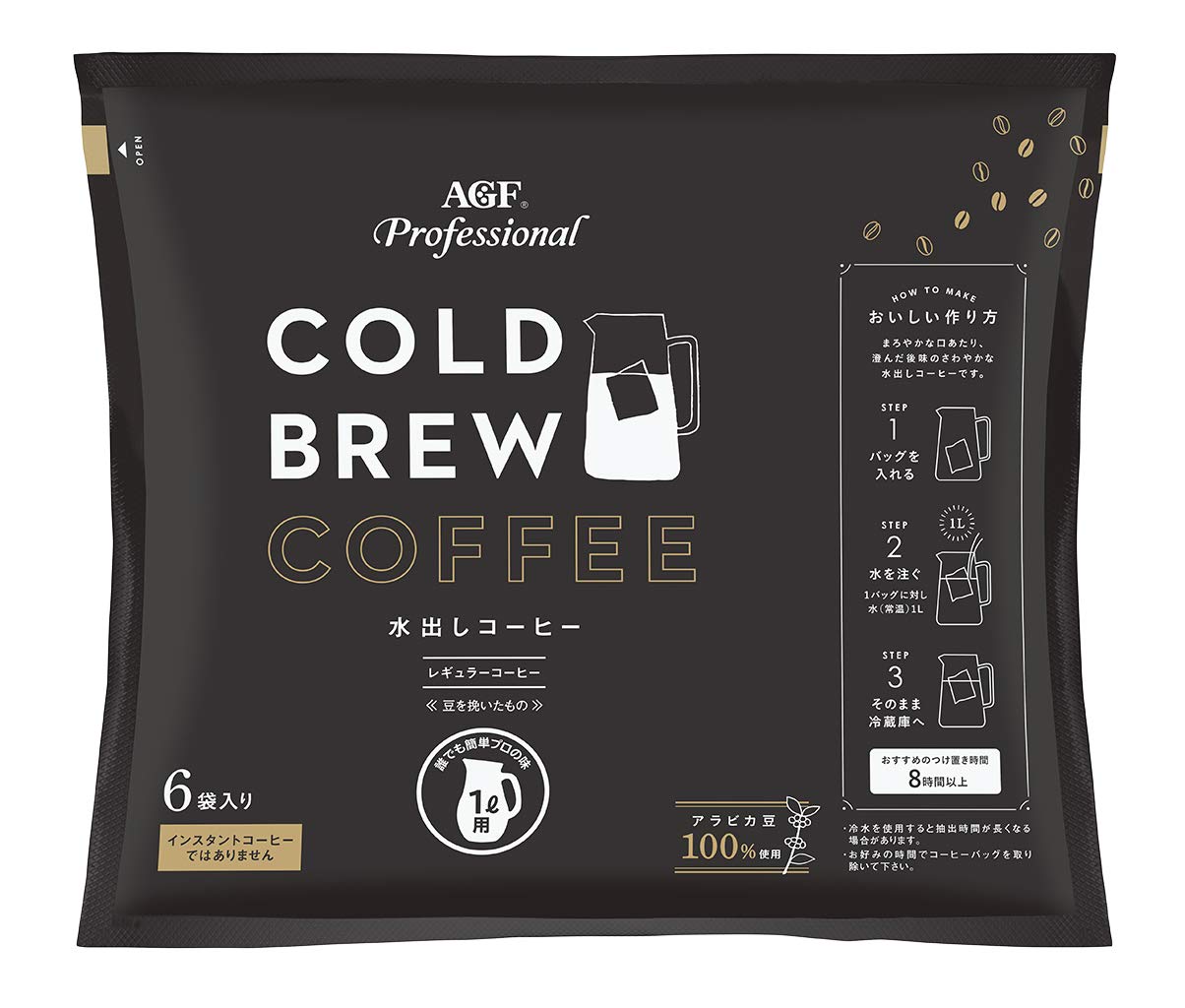 AGF Professional Cold Brew 1L 6 Bags [Cold Brew Coffee] [Iced Coffee] | Made in Japan