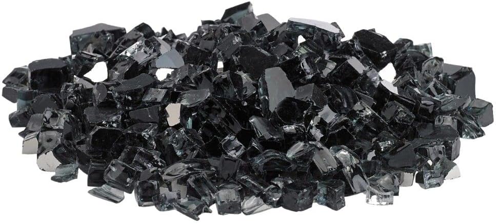 American Fireglass 1/2" Black Reflective Fire Glass - 10 Lb Bag
