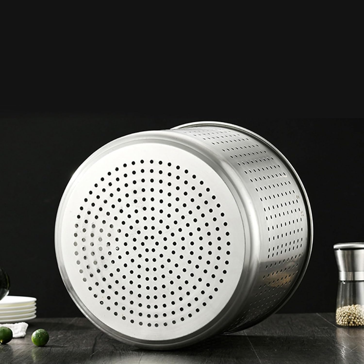 Filtro a rete in acciaio inox di grande capacità, filtro a maglia fine per friggere, pasta, frutta, verdura, 39,5 x 27 cm