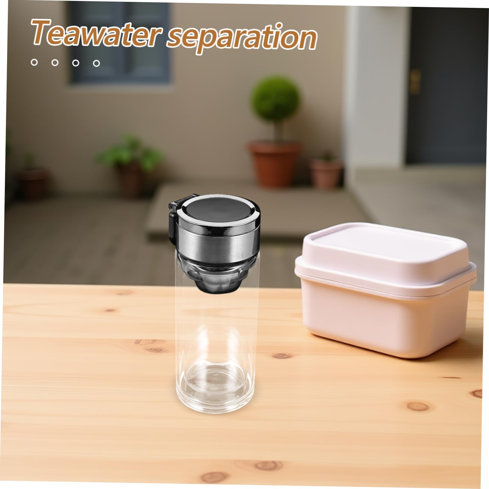 Luxshiny Doppelwandiger Glasbecher mit Henkel und Siebdeckel 240ml Teesiebbecher aus Glas für Büro und Unterwegs Tea Infuser Glass