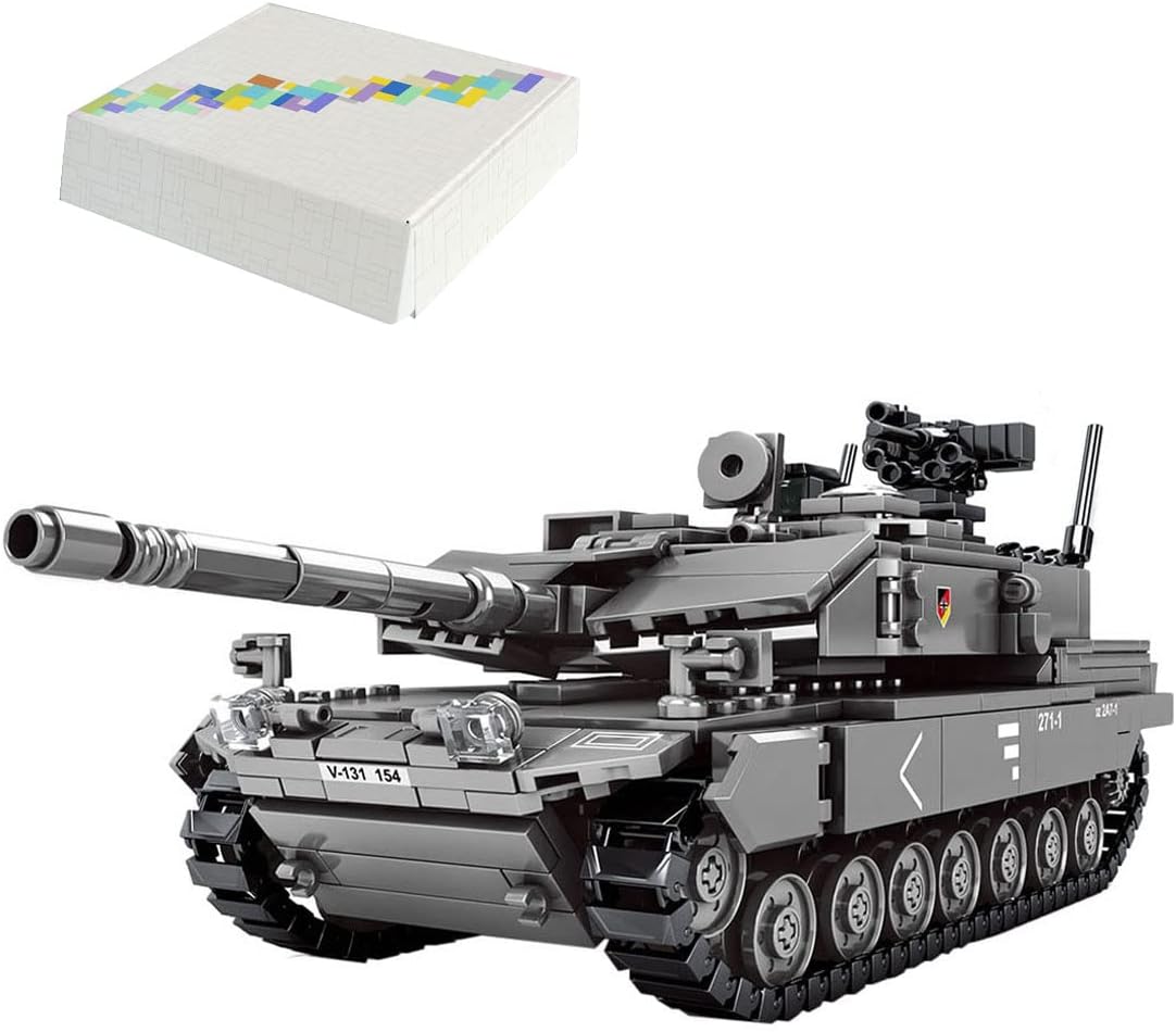 MayB Tank Building Blocks, Leopard 2A7 Tank with 4 Mini Figures Military Vehicles Construction Toys Compatible with Lego, 898Pcs