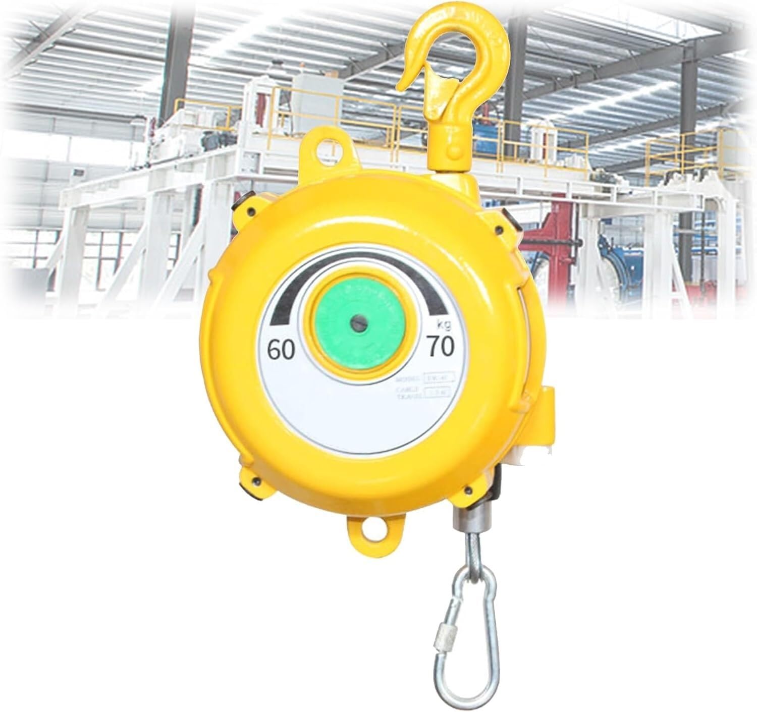 VUIKLCty Balancer Balancer With Hook And Wire Rope Hanger Spring Balancer, Multifunctional Aid (Size : 60-70kg)
