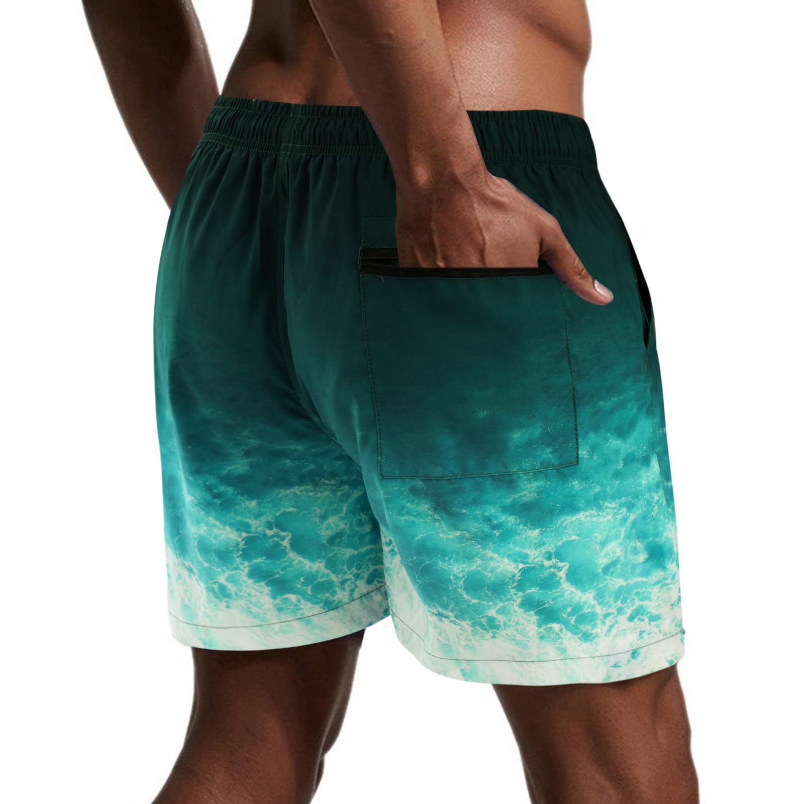 Danfiki Pantaloncini Costume da Bagno Uomo Asciugatura Veloce Calzoncini da Beach Costume da Bagno Fodera Rete con Taschino e Coulisse Trunks