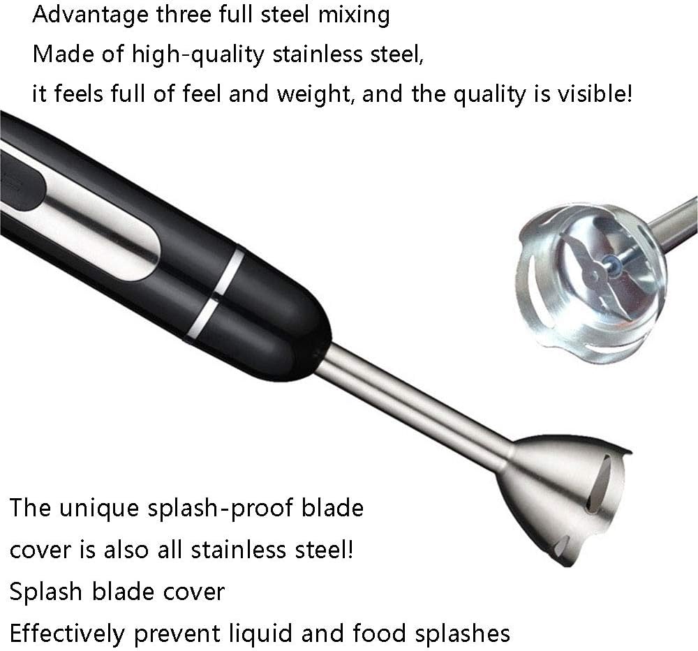 Gaone Immersion Hand Blender Hand Blender Stick 5-in-1 8-Speed Stick Blender Ergonomic Comfortable Grip Includes Stainless Steel Whisk and 860Ml Food Chopper 600Ml Beaker 600W