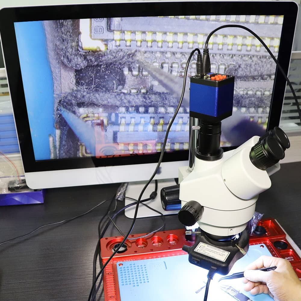 Microscopio Cámara de microscopio HDMI USB C-Mount 38MP 1080P Cámara de microscopio trinocular Salida simultánea Lupa Adaptador de cámara Digital(16MP HDMI)