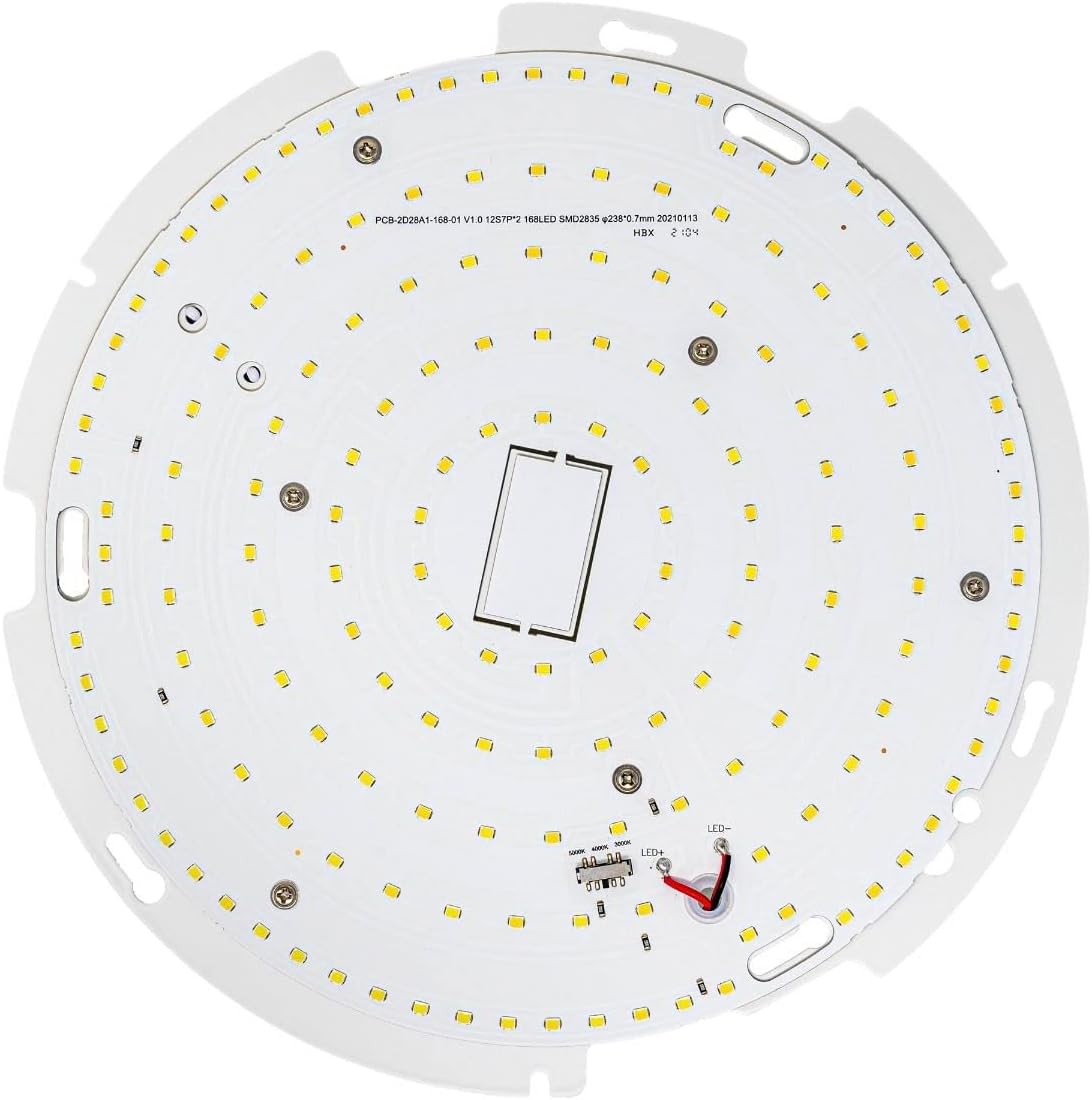 VOLTACON LED Gear Tray 18W, Round, 2D Replacement, Three Colour in One, Standard, Emergency Light, Sensor (LED Gear 18W Standard) [Energy Class A]