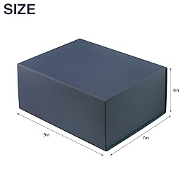 MOYEUPAC Blue Gift Box,9 X 7 X 4 Gift Box with Lids for Presents Magnetic Closure Gift Packaging for Birthday,Christmas, Halloween and Various Holidays (Gentleman Blue)