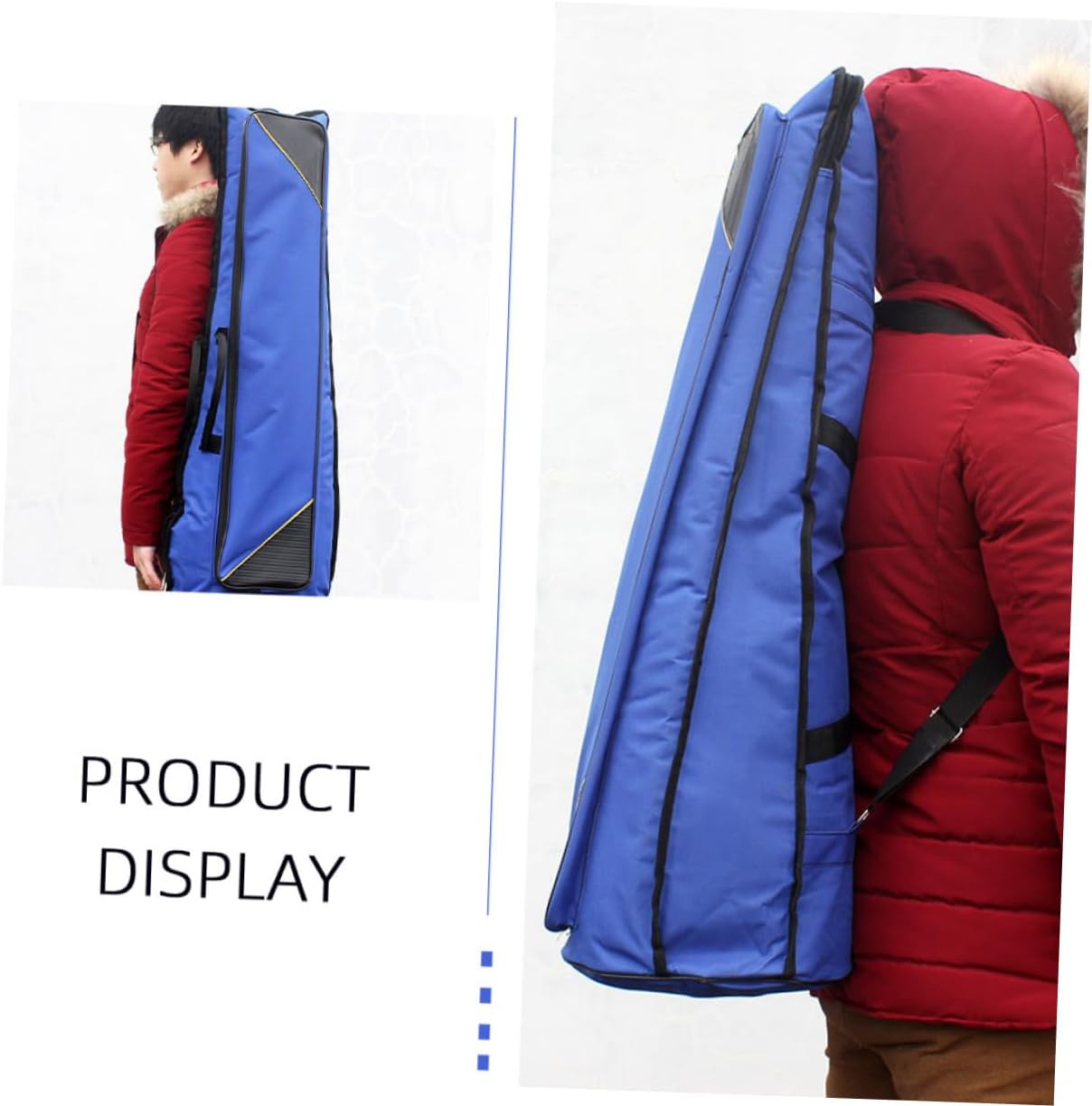 GALPADA Oxford Cloth Trombone Storage Bag with Shockproof Padding Double Shoulder Straps Front Accessory Pocket for Musicians Protective Tenor Trombone Carrying Case Blue