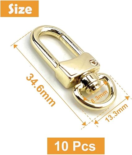 Miniatura 3 de 10 ganchos giratorios estilo arco, cierre de pinza de langosta, ganchos a presión, clips de gatillo para proyectos de costura y manualidades (0.327