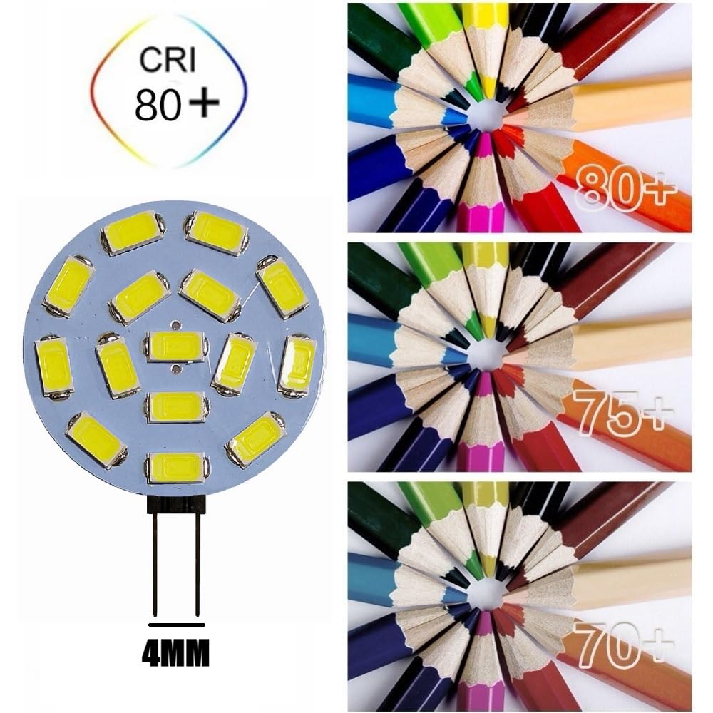 Żarówka LED G4 3W COB 6500K Biała, 12V AC/DC, Bip-pinowa baza, CRI 80+ Wysoka (12V-3W 20 sztuk/Biała 6500K)