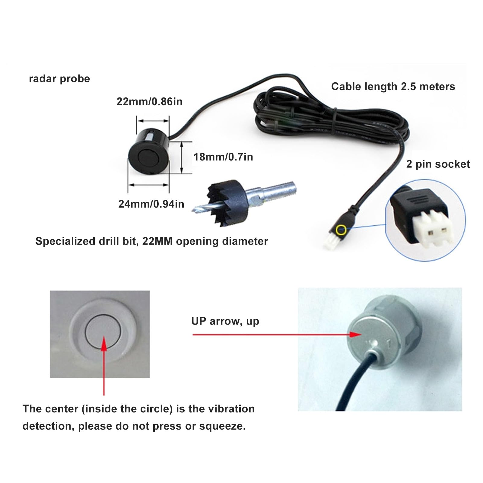 Garsent de ra Dar de Respaldo Inverso para Vehículo, con 4 Sensores de Estacionamiento, Kit de Detección de Distancia Trasera, Advertencia de Sonido por Voz, Monitor de Pantalla LCD,