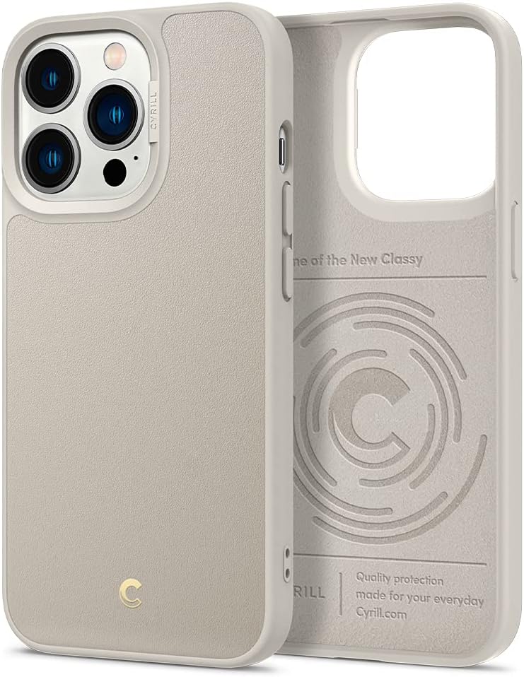 CYRILL Leather Brick Case Compatible with iPhone 13 Pro (2021) - Cream
