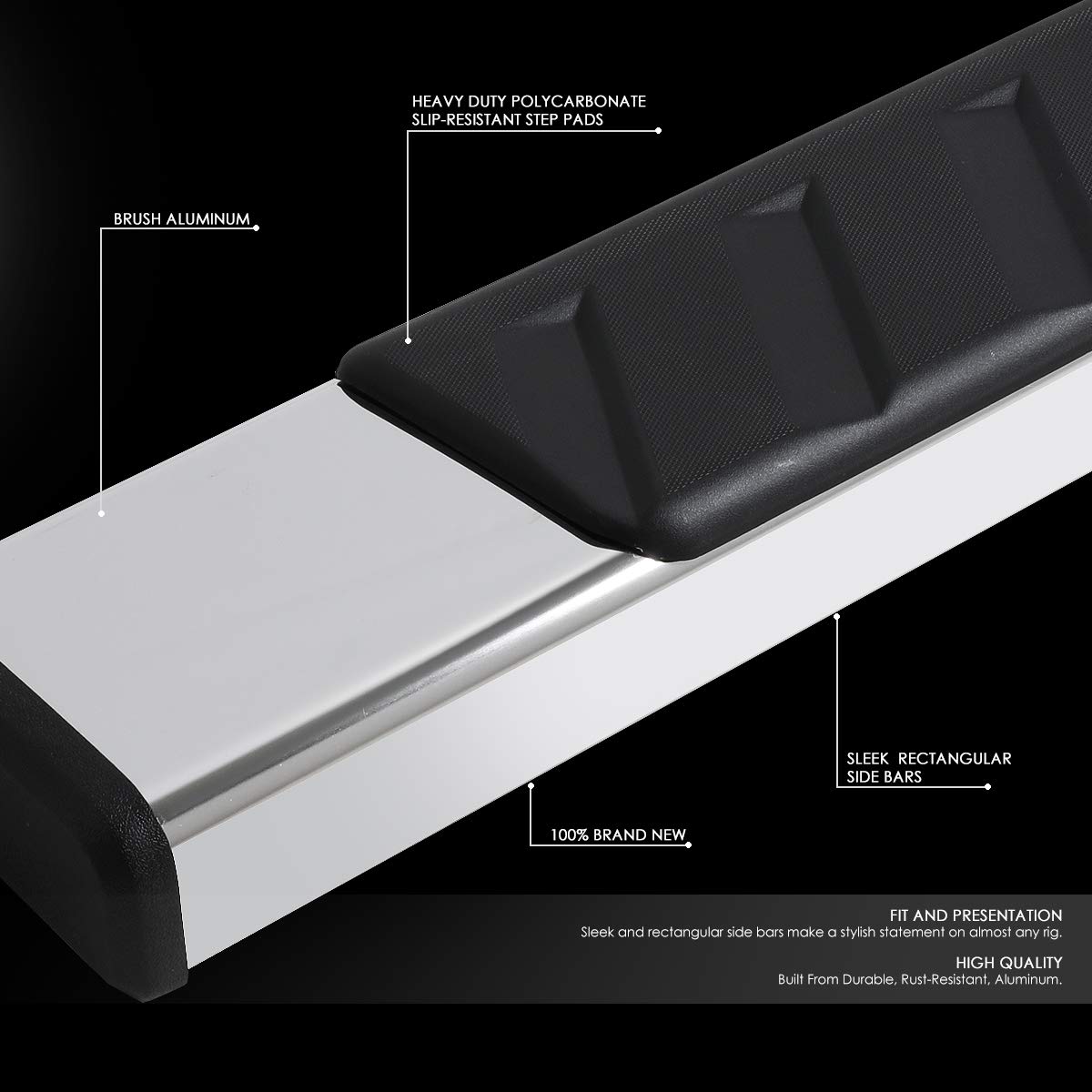 Auto Dynasty Running Boards Compatible with 2007-2019 Silverado Sierra 1500 2500HD 3500HD Crew Cab, Stainless Steel Side Step Rail Nerf Bars, 5