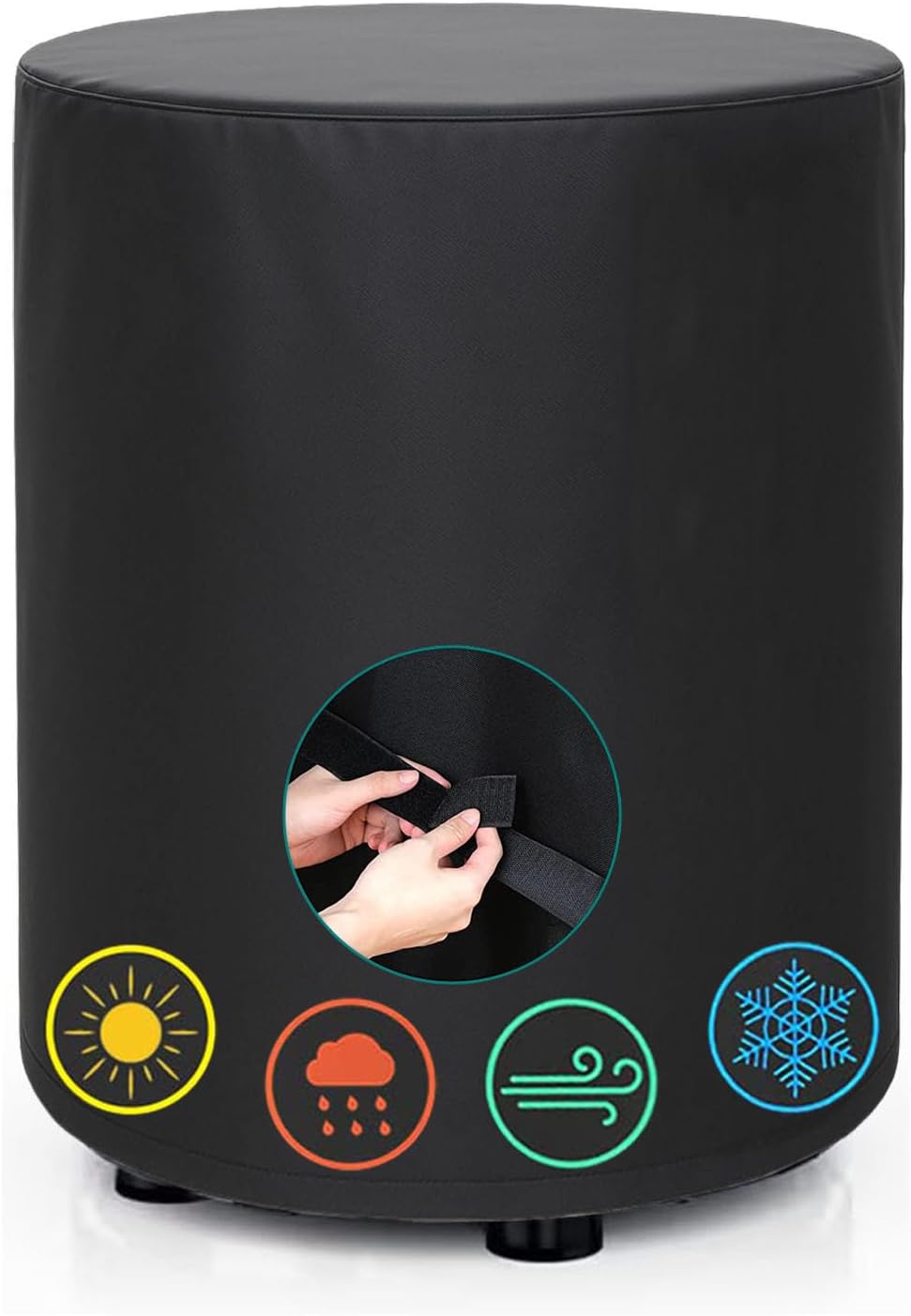 ZJYWSCH Cover for Ninja Fireside360 Outdoor Heater Fire Pit Waterproof for Ninja Fireside 360 Heater Smokeless Firepit OF100 Series OF101 OF101BK XSKOFCVR Cover Heavy Duty