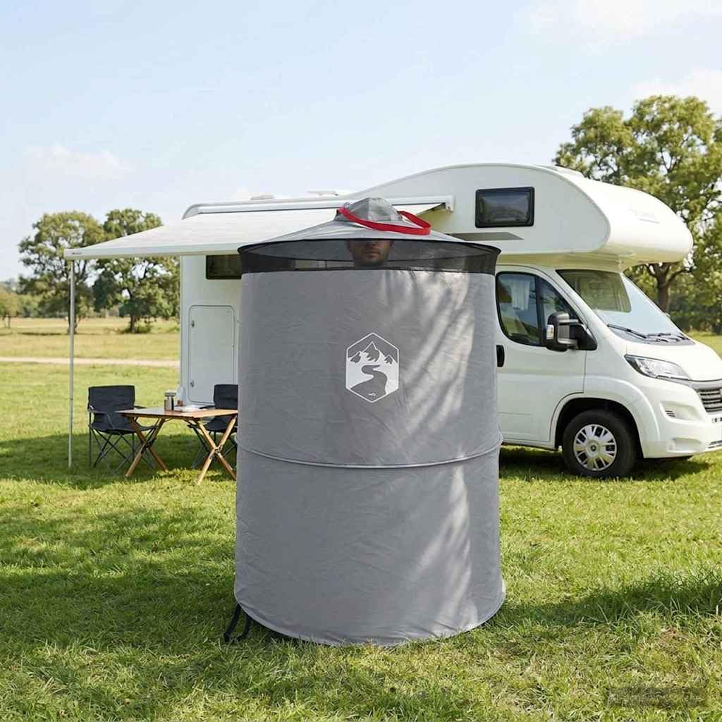 Tenda pop-up per WC con corda per appenderla, 97 x 126 cm, tenda da spogliatoio per campeggio, escursioni e spiaggia, tenda portatile pop-up in poliestere con borsa per il trasporto, grigio e