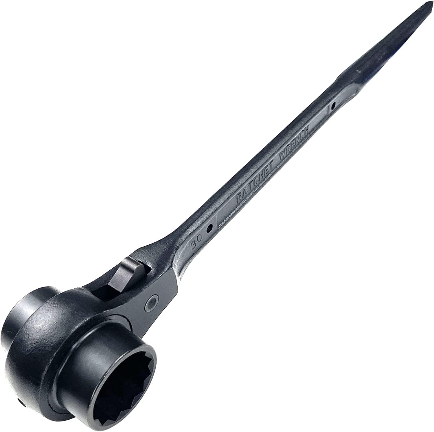 WEDO Scaffold Podger Ratchet Wrench - Quick Release Dual Side Socket 50x55mm Spud Wrench, 530mm Length, CR-V Die-forged Ratcheting Spanner