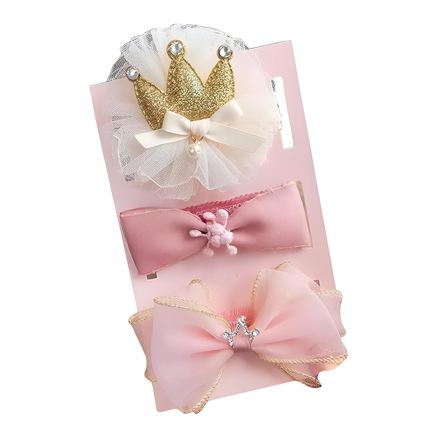 3 Pcs Baby Headbands Super Soft Stretchy & Multicolor Hair Bands Hair Bows Head Wrap Hair Accessories for Baby Girls Newborns Toddlers (Pink)