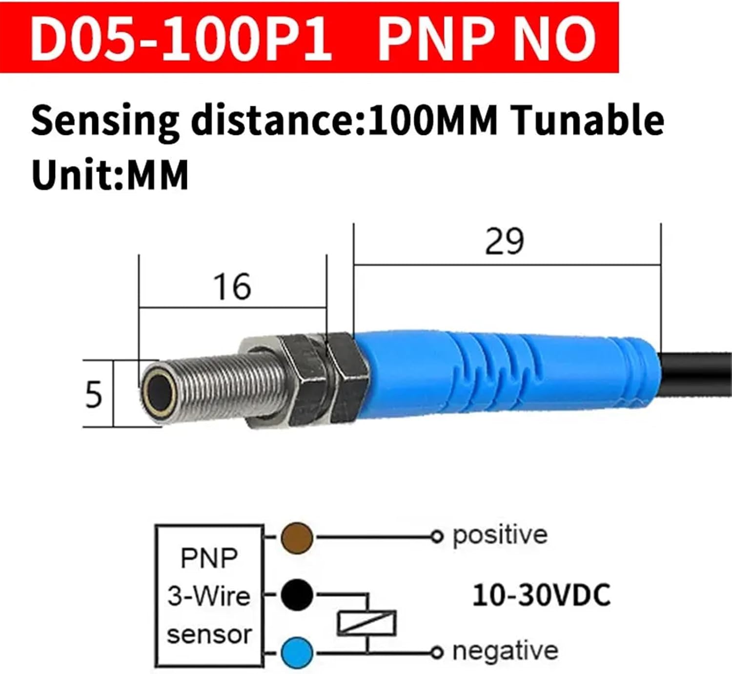 1PCS Micro Diffuse Sensor Visible spot Induction photoelectric Switch 24V M3M4M5M6M8(D05-100P1)