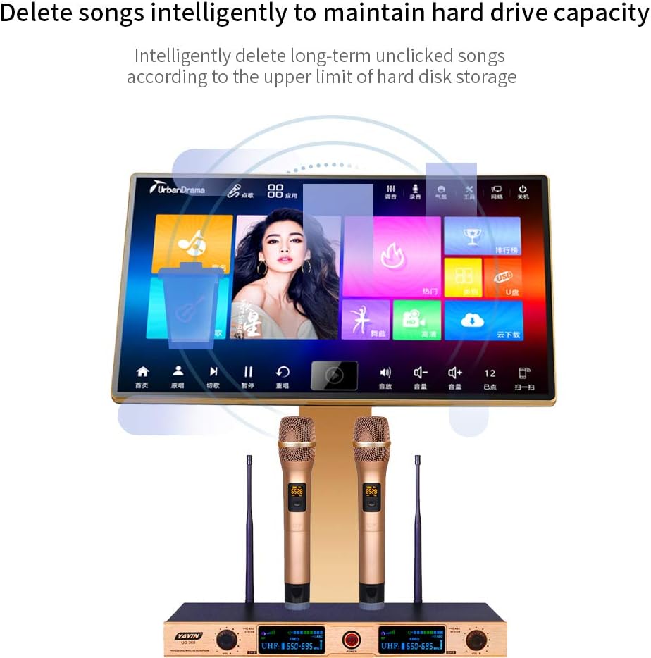 Inandon Chinese Karaoke Machine, Capacitive Touch Screen Karaoke Machine with Wireless