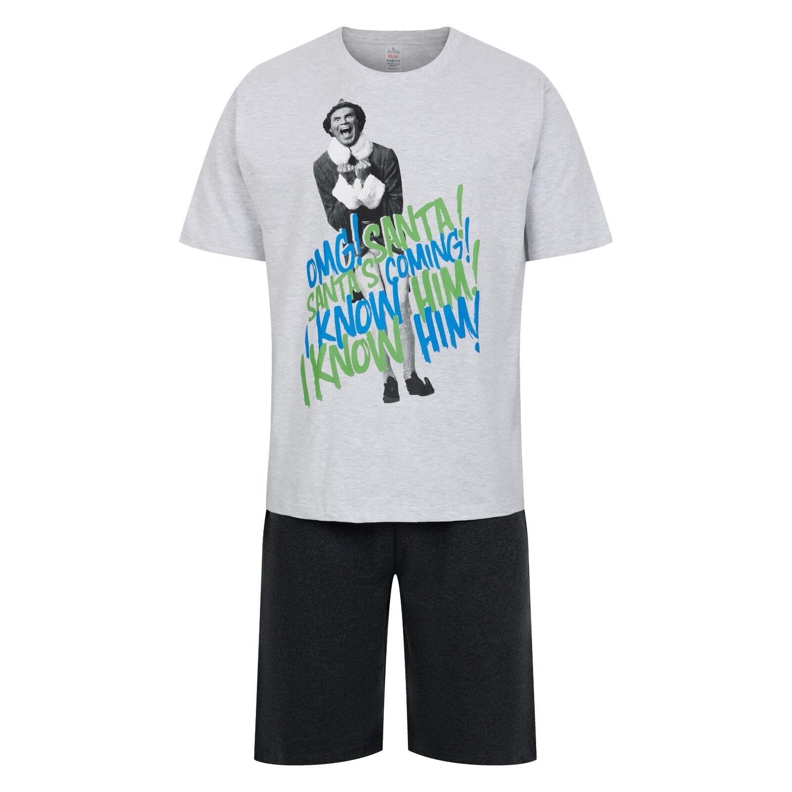 Ex UK Store Mens Christmas Pyjamas The Elf OMG Santa Short PJ Set XMAS Nightwear M - XXL N...