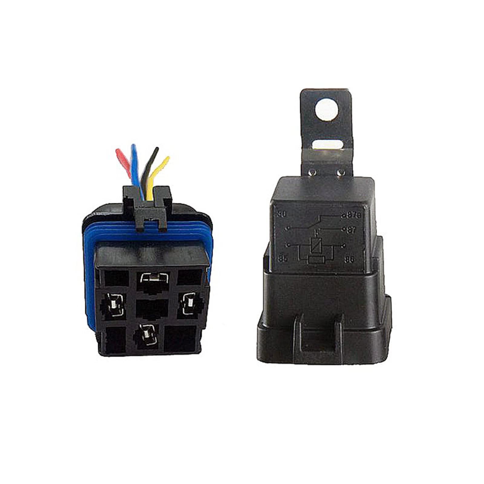 1 Unidad de relé for Coche, Resistente al Agua, SPDT, 5 Pines, CC, 12V, 40A, Toma de relé con Cable (Size : 5 Pin)