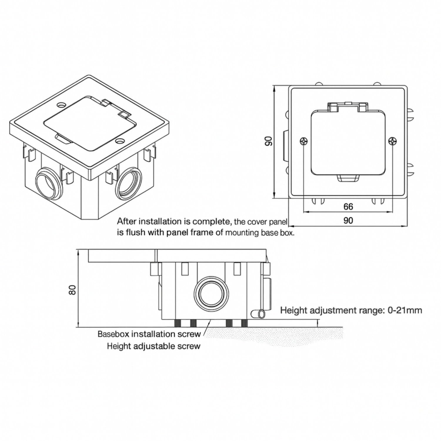 Presa da incasso in acciaio inox, IP44, coperchio ribaltabile, serie AP-1, ferro spazzolato