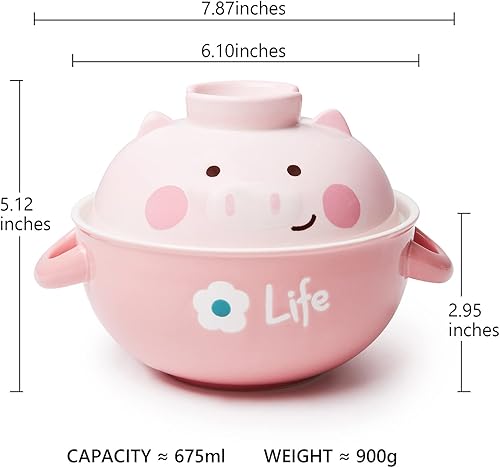 Miniatura 2 de Thousanday Tazón de ramen con tapa y asa, cuenco de cerámica para fideos instantáneos de ramen, sin BPA y apto para microondas y lavavajillas, para