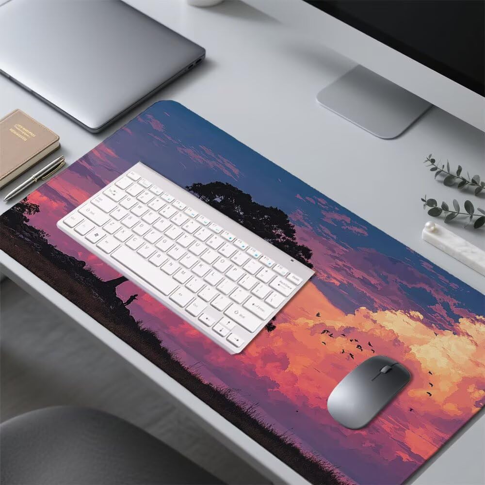 Tappetino Scrivania viola, Tappetino Gaming 1000x500x3mm Mouse Pad piante Tappeto Mouse, Accessori Gaming, Ufficio Accessori, Migliora la Precisione e la Velocità, per Ufficio e Casa f-489